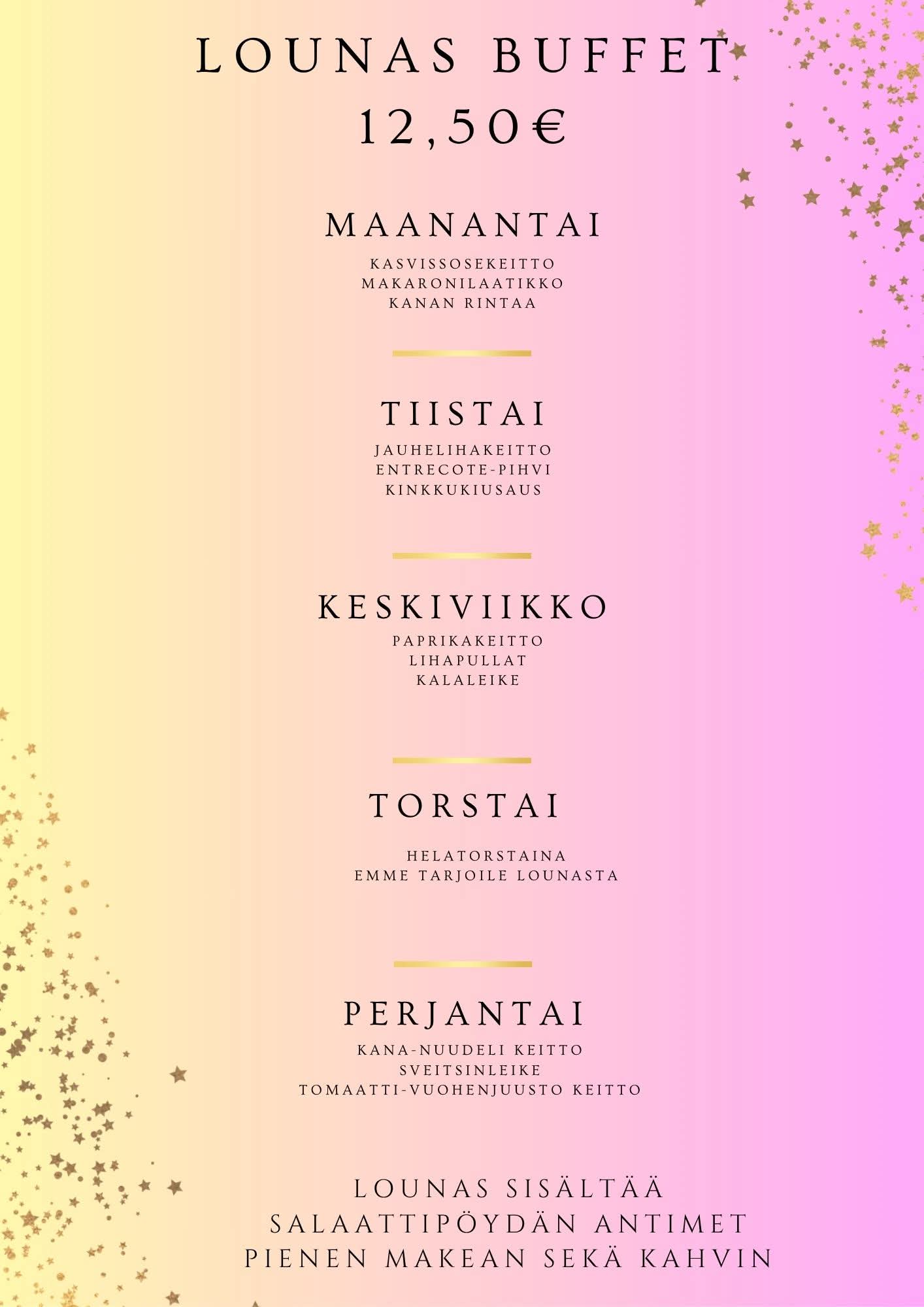 Pub Lättähatun lounaslista